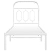 Valkoinen metallinen sängynrunko päädyllä Atce 75x190cm