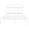 Valkoinen metallinen sängynrunko päädyllä Atce 120x200cm