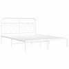 Valkoinen metallinen sängynrunko päädyllä Atce 140x200cm