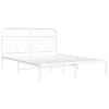 Valkoinen metallinen sängynrunko päädyllä Atce 150x200cm