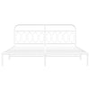 Valkoinen metallinen sängynrunko päädyllä Atce 200x200cm