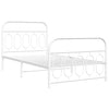 Valkoinen metallinen sängynrunko päädyillä Atce 100x200cm