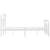 Valkoinen metallinen sängynrunko päädyillä Atce 120x200cm