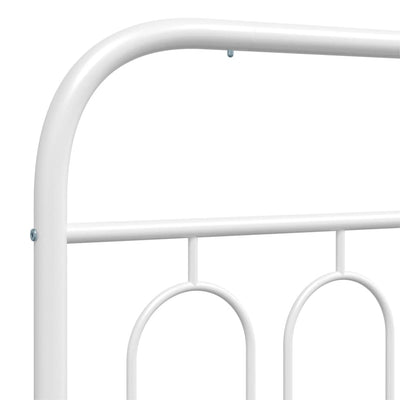 Metallinen sängynpääty valkoinen 90 cm