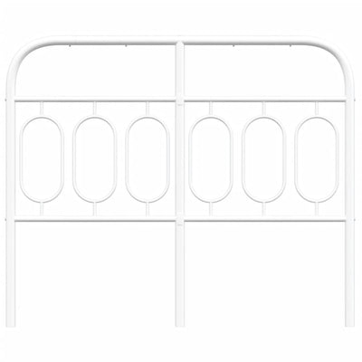 Metallinen sängynpääty valkoinen 120 cm