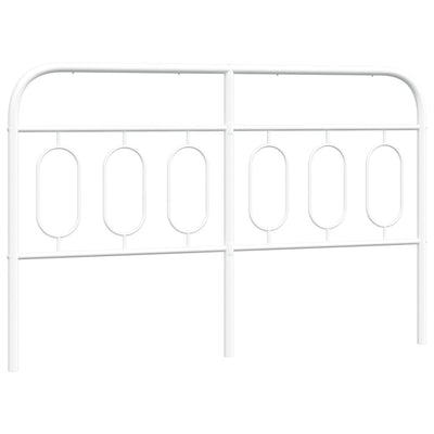 Metallinen sängynpääty valkoinen 150 cm