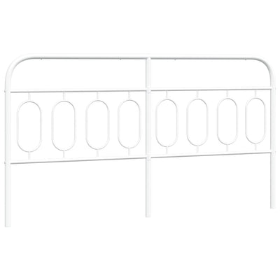 Metallinen sängynpääty valkoinen 160 cm