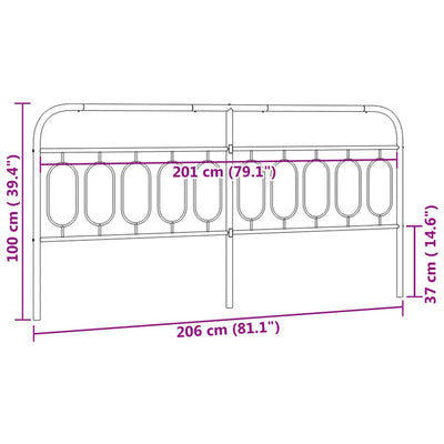 Metallinen sängynpääty valkoinen 200 cm
