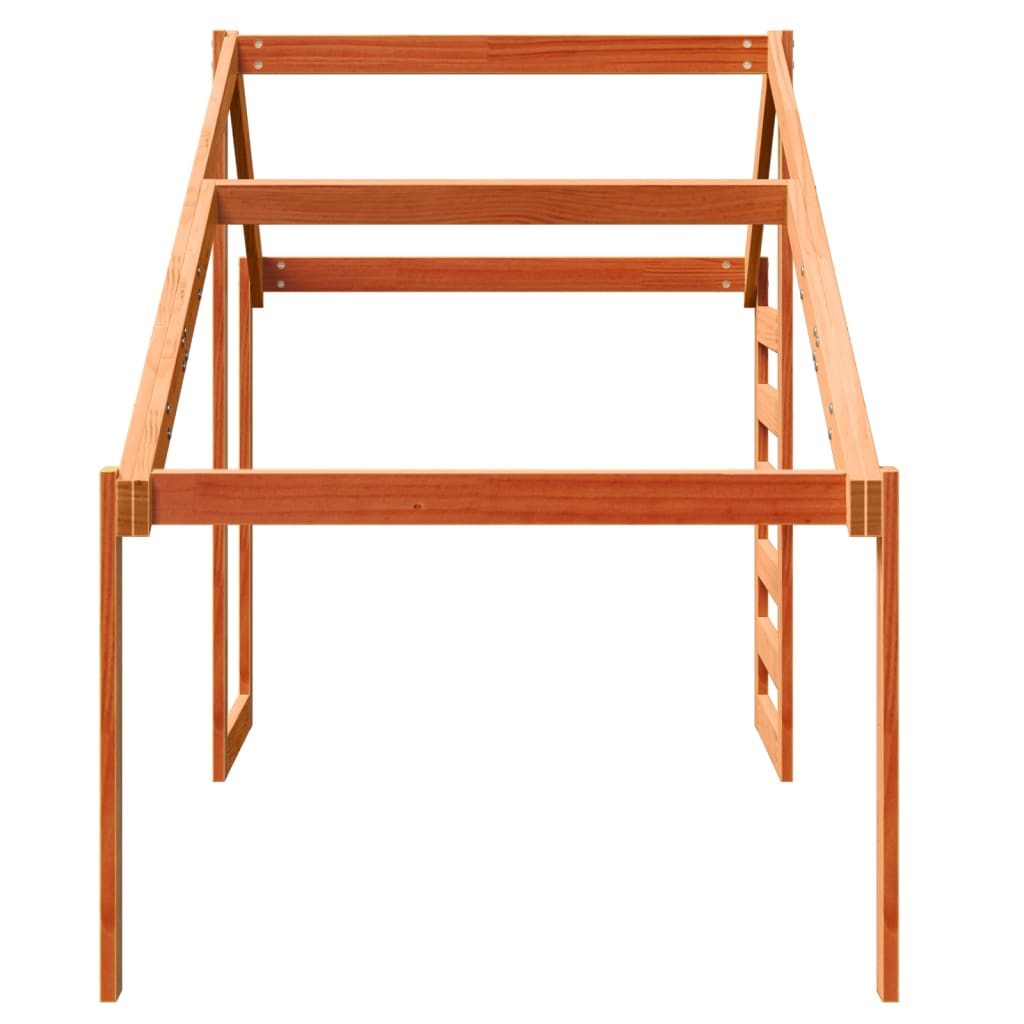 Vahanruskea lastensängyn katos Silvius 198x97x113cm (mänty)
