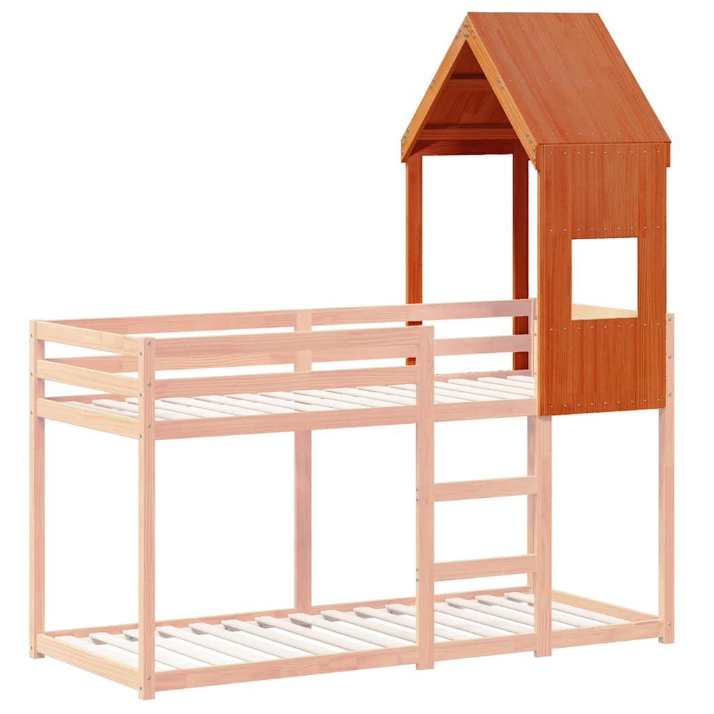 Vahanruskea lastensängyn katos Blajin 55x99x139,5cm (mänty)