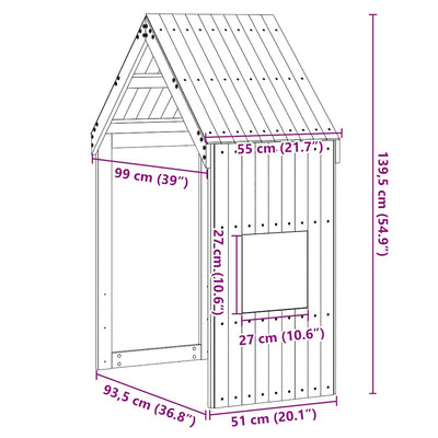 Vahanruskea lastensängyn katos Blajin 55x99x139,5cm (mänty)