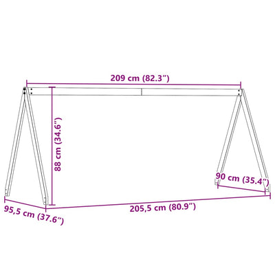 Lastensängyn katos Sapet 209x95,5x88cm (mänty)