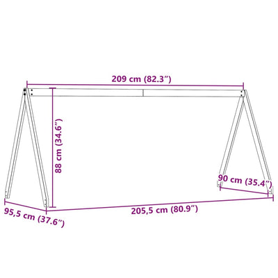 Valkoinen lastensängyn katos Sapet 209x95,5x88cm (mänty)