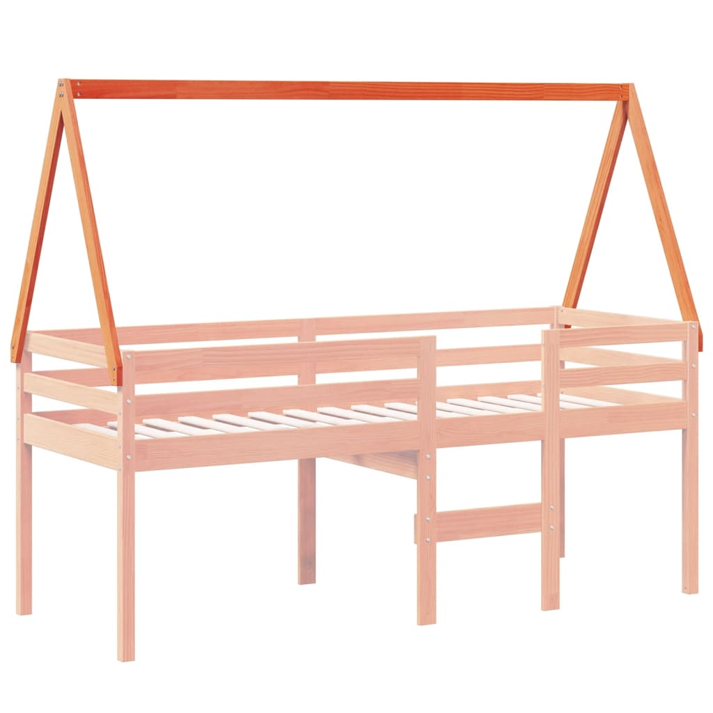 Vahanruskea lastensängyn katos Sapet 209x95,5x88cm (mänty)