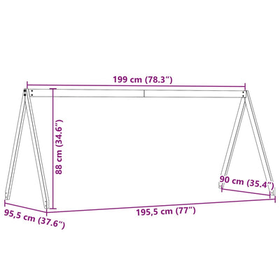 Lastensängyn katos Sapet 199x95,5x88cm (mänty)
