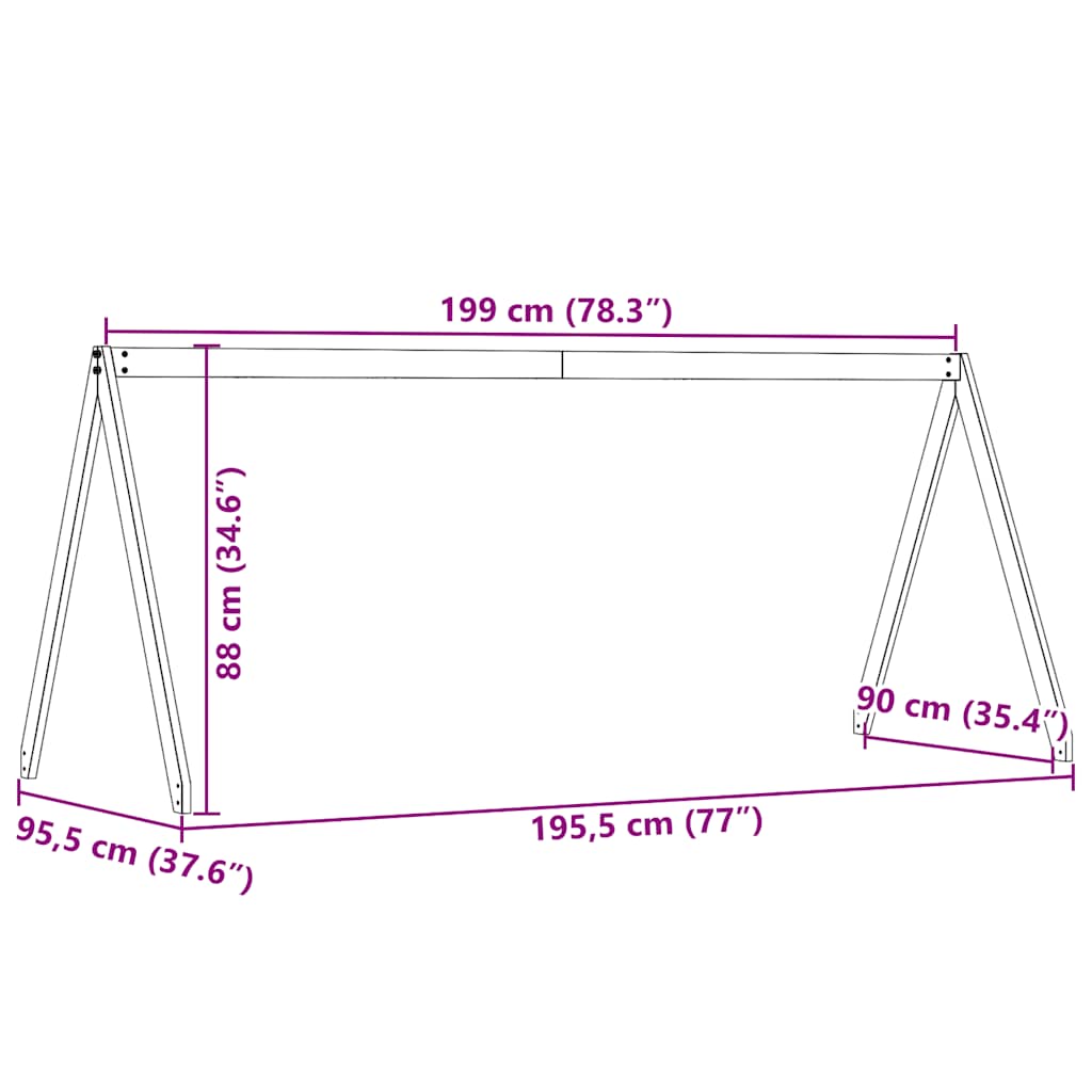 Valkoinen lastensängyn katos Sapet 199x95,5x88cm (mänty)