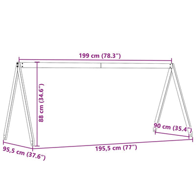 Valkoinen lastensängyn katos Sapet 199x95,5x88cm (mänty)