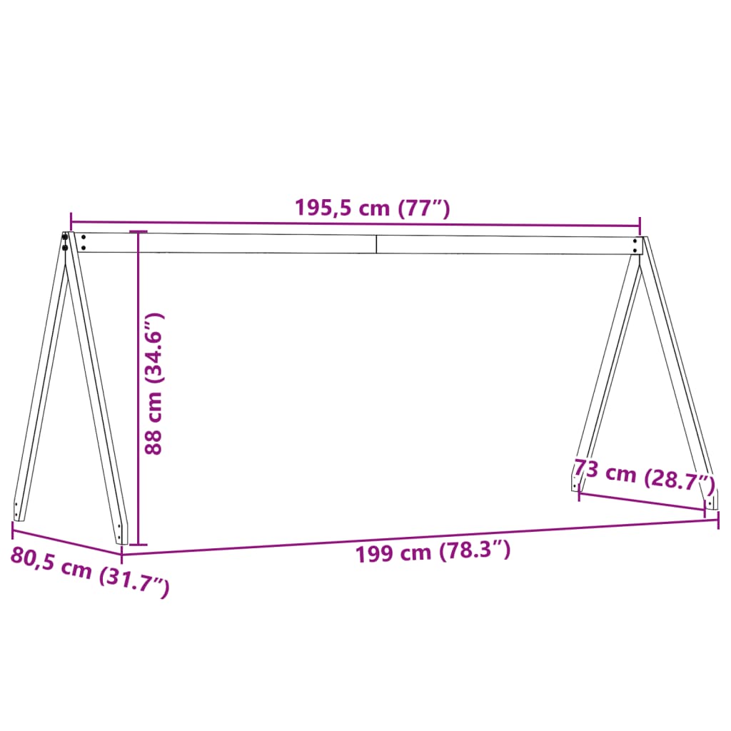 Valkoinen lastensängyn katos Sapet 199x80,5x88cm (mänty)