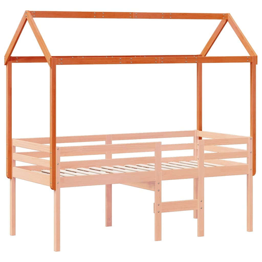 Vahanruskea lastensängyn katos Letzner 207x80,5x151,5cm (mänty)