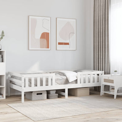 Sängynrunko valkoinen 75x190 cm täysi mänty