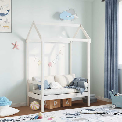 Valkoinen penkki katoksella Jaydin 117,5x70x176,5cm (mänty)