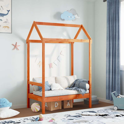 Vahanruskea penkki katoksella Jaydin 117,5x70x176,5cm (mänty)