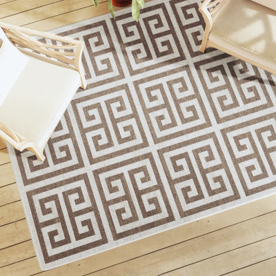 Monivärinen sisä-/ulkomatto lyhyt nukka Ligia 160x230cm (liukumaton)