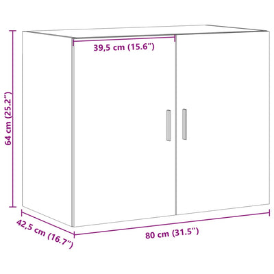 Seinäkaappi ruskea tammi 80x42,5x64 cm tekninen puu