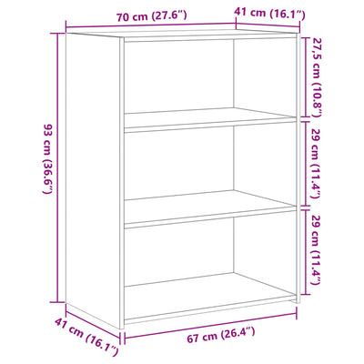 Senkki musta 70x41x93 cm tekninen puu