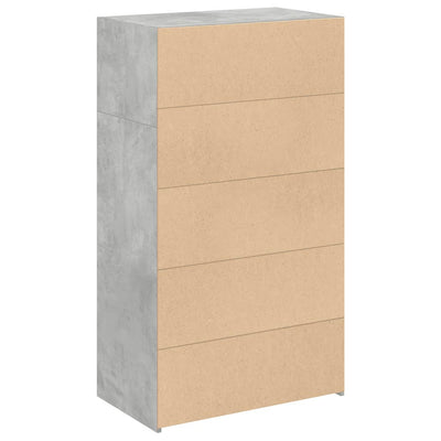 Kaappi betoninharmaa 70x41x124 cm tekninen puu
