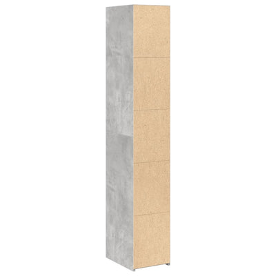 Kaappi betoninharmaa 30x41x185 cm tekninen puu