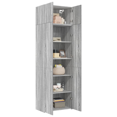 Säilytyskaappi harmaa Sonoma 70x42,5x225 cm tekninen puu
