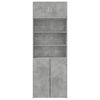 Säilytyskaappi betoninharmaa 80x42,5x225 cm tekninen puu
