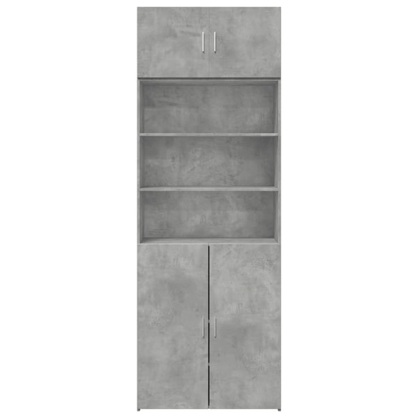 Säilytyskaappi betoninharmaa 80x42,5x225 cm tekninen puu
