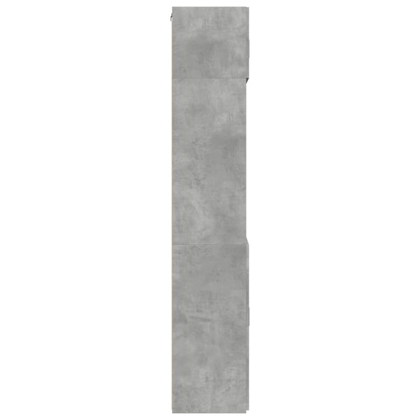 Säilytyskaappi betoninharmaa 80x42,5x225 cm tekninen puu