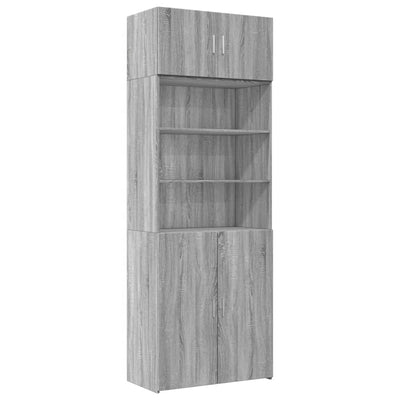 Säilytyskaappi harmaa Sonoma 80x42,5x225 cm tekninen puu