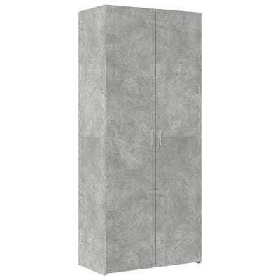 Säilytyskaappi betoninharmaa 80x42,5x225 cm tekninen puu