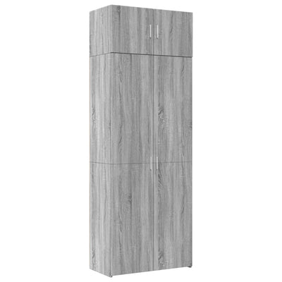 Säilytyskaappi harmaa Sonoma 80x42,5x225 cm tekninen puu
