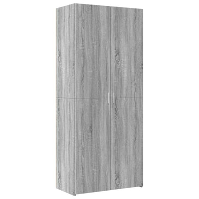 Säilytyskaappi harmaa Sonoma 80x42,5x225 cm tekninen puu