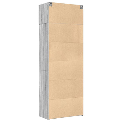 Säilytyskaappi harmaa Sonoma 80x42,5x225 cm tekninen puu