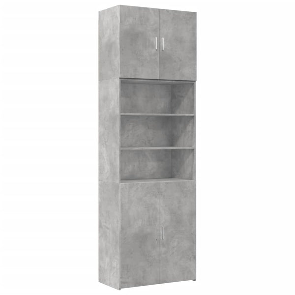 Kaappi betoninharmaa 80x42,5x249 cm tekninen puu