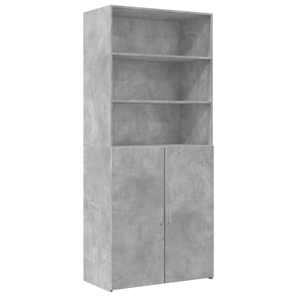 Kaappi betoninharmaa 80x42,5x249 cm tekninen puu