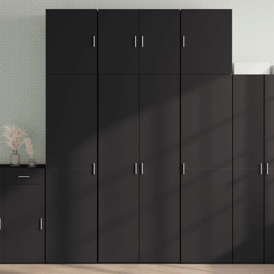 Kaappi musta 80x42,5x249 cm tekninen puu