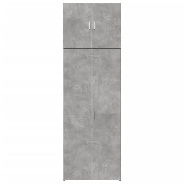 Kaappi betoninharmaa 80x42,5x249 cm tekninen puu