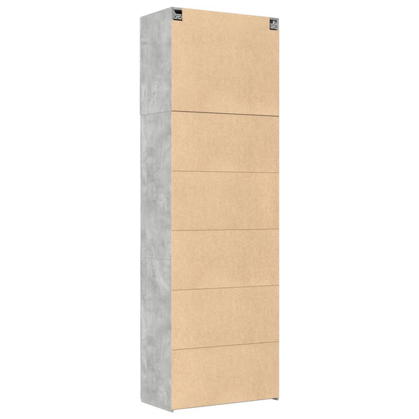 Kaappi betoninharmaa 80x42,5x249 cm tekninen puu