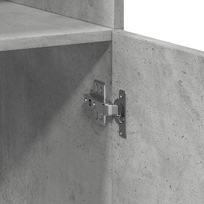 Kaappi betoninharmaa 70x42,5x185 cm tekninen puu