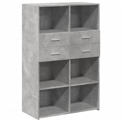 Kaappi betoninharmaa 80x42,5x124 cm tekninen puu