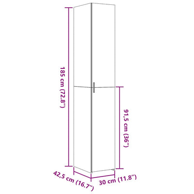 Valkoinen kaappi Pighi 30x42,5x185cm (puinen)