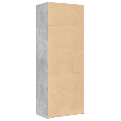 Kaappi betoninharmaa 70x42,5x185 cm tekninen puu