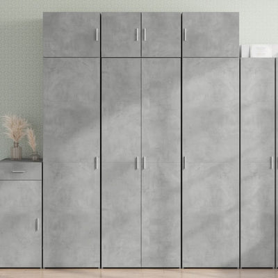 Kaappi betoninharmaa 70x42,5x185 cm tekninen puu